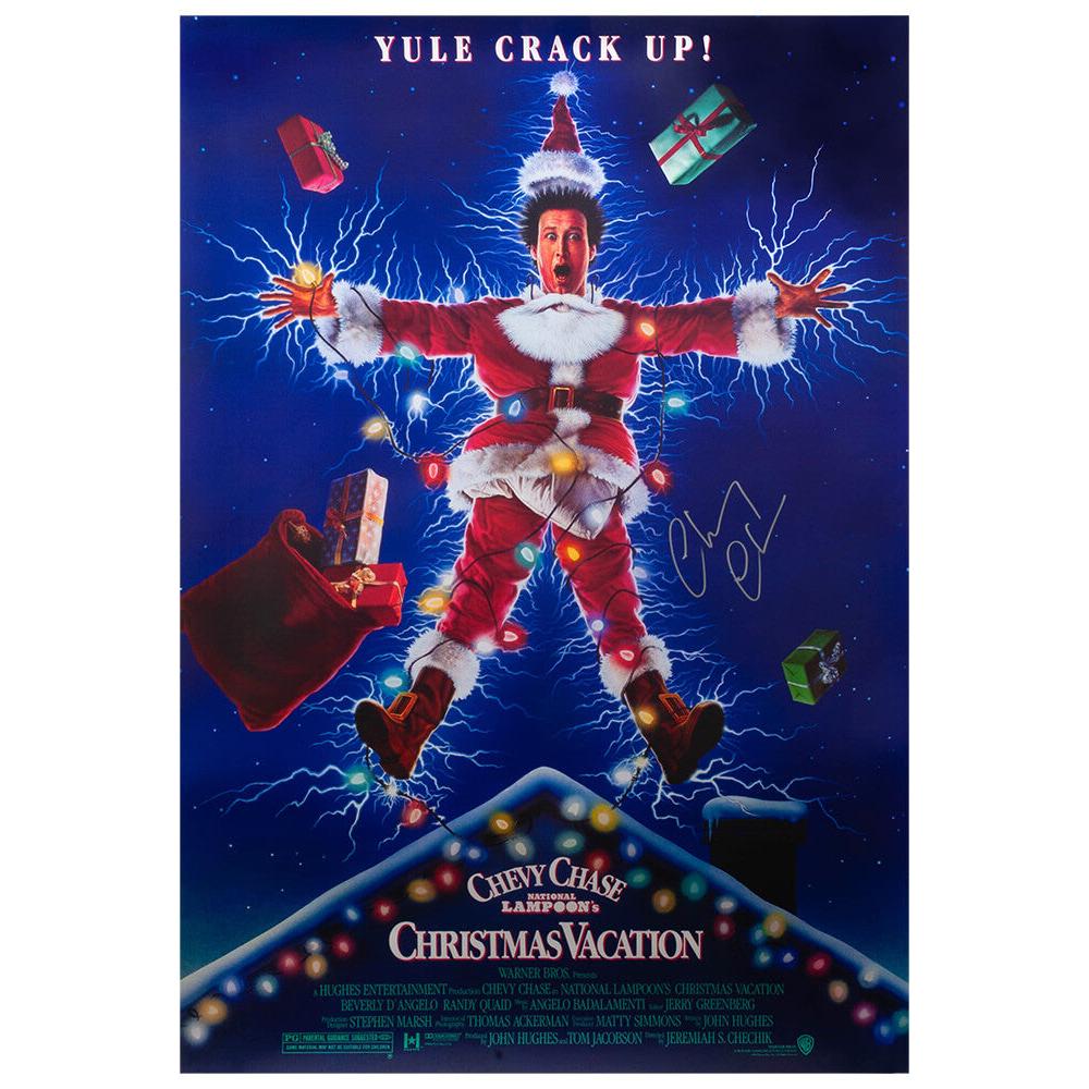 Schwartz Sports Chevy Chase Signed 'Christmas Vacation' 27x40 F/S Movie PosterCHAPST526