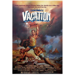 Schwartz Sports Chevy Chase & Randy Quaid Dual Signed National Lampoon's Vacation 27x40 Full Size Movie PosterCHAPST527