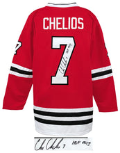 Schwartz Sports Chris Chelios Signed Red Custom Hockey Jersey w/HOF 2013 CHEJRY405