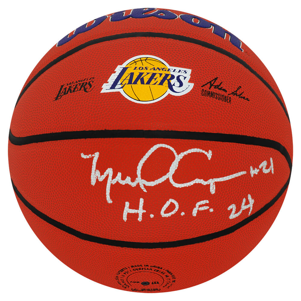 Schwartz Sports Michael Cooper Signed Los Angeles Lakers Logo Wilson NBA Basketball w/HOF'24 COOBSK207