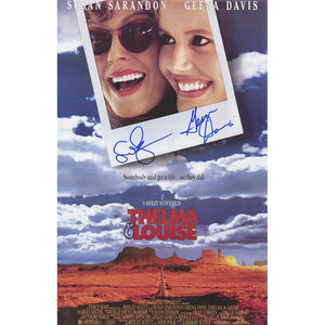 Schwartz Sports Geena Davis & Susan Sarandon Signed Thelma & Louise 11×17 Movie PosterDAVPST503