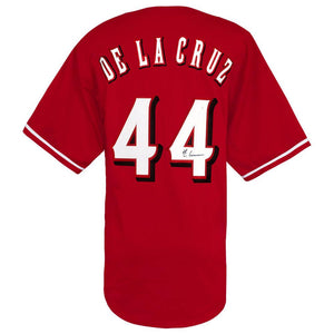 Schwartz Sports Elly De La Cruz Signed Red Custom Baseball Jersey - (Beckett)DELJRY100