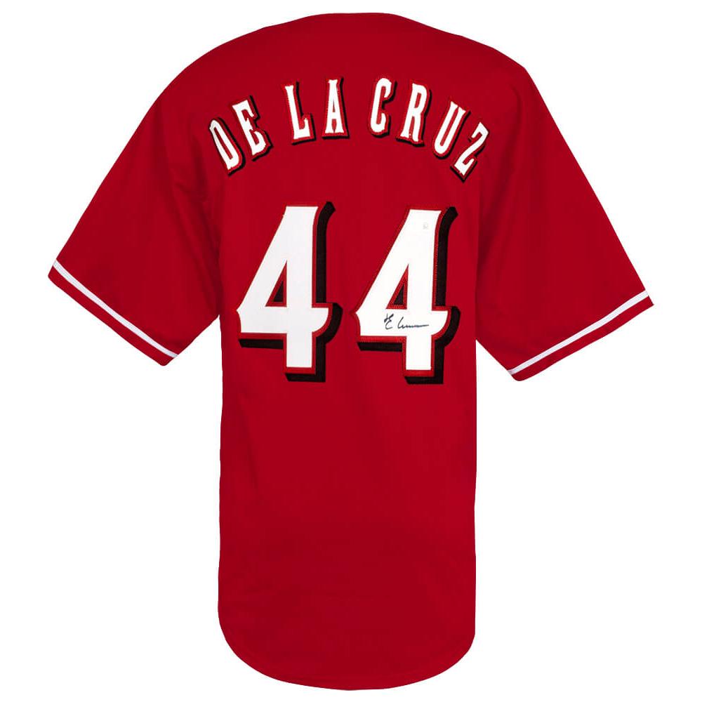 Schwartz Sports Elly De La Cruz Signed Red Custom Baseball Jersey - (Beckett)DELJRY100
