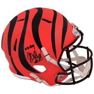 Schwartz Sports Corey Dillon Signed Cincinnati Bengals Riddell Full Size Speed Replica Helmet w/Who DeyDILREP312