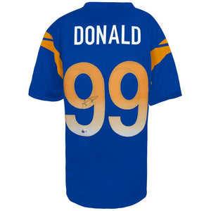 Schwartz Sports Aaron Donald Signed Blue Custom Football Jersey - (Beckett COA)DONJRY300