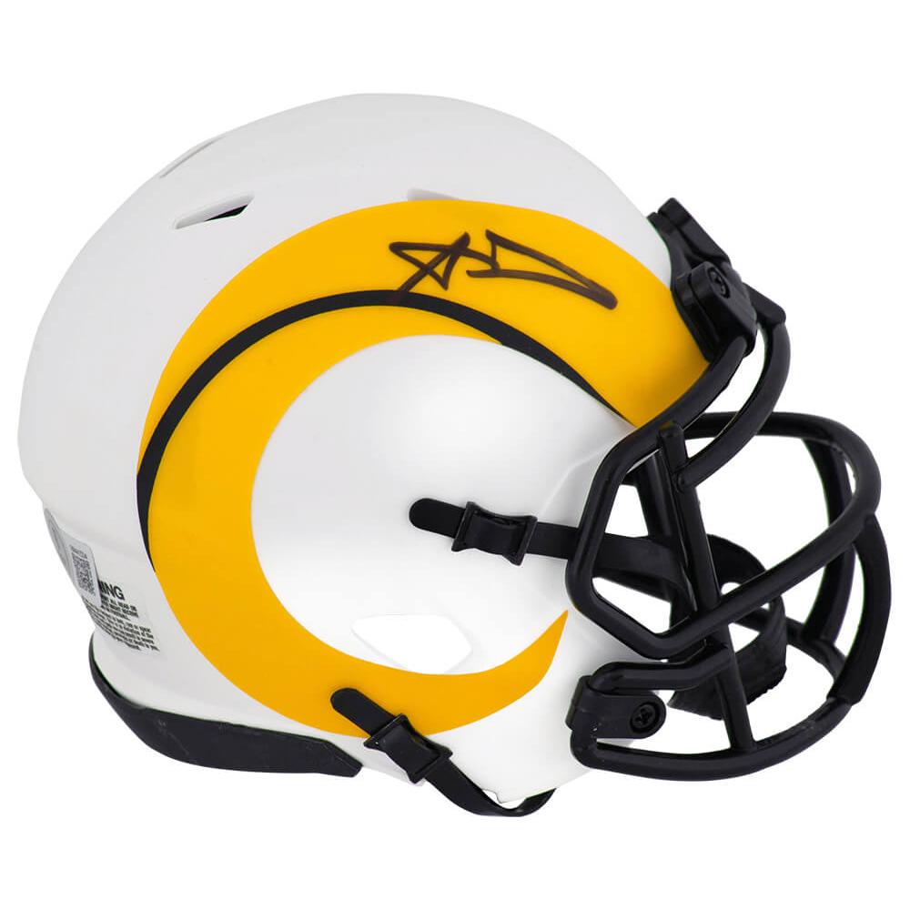 Schwartz Sports Aaron Donald Signed Los Angeles Rams LUNAR Eclipse Riddell Speed Mini Helmet - (Beckett)DONMIN300