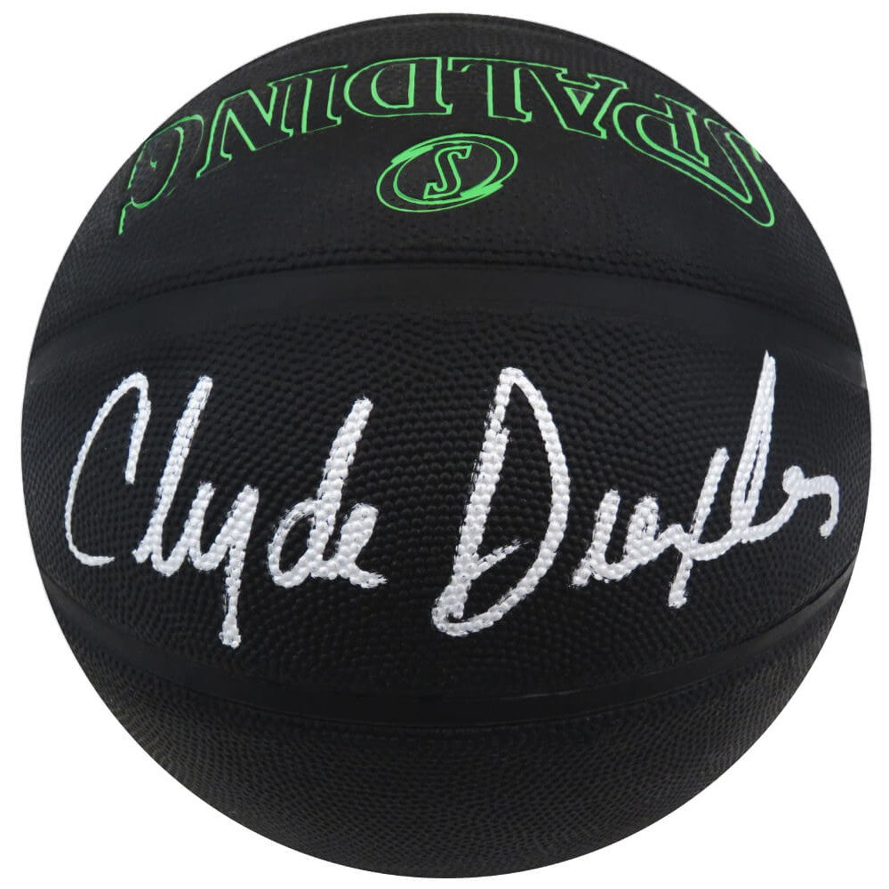 Schwartz Sports Clyde Drexler Signed Spalding Phantom Black NBA Basketball DREBSK218