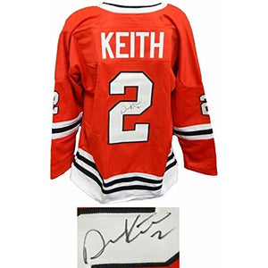 Schwartz Sports Duncan Keith Signed Red Custom Hockey Jersey KEIJRY400