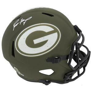 Schwartz Sports Brett Favre Signed Green Bay Packers Salute to Service Riddell Full Size Speed Replica HelmetFAVREP314