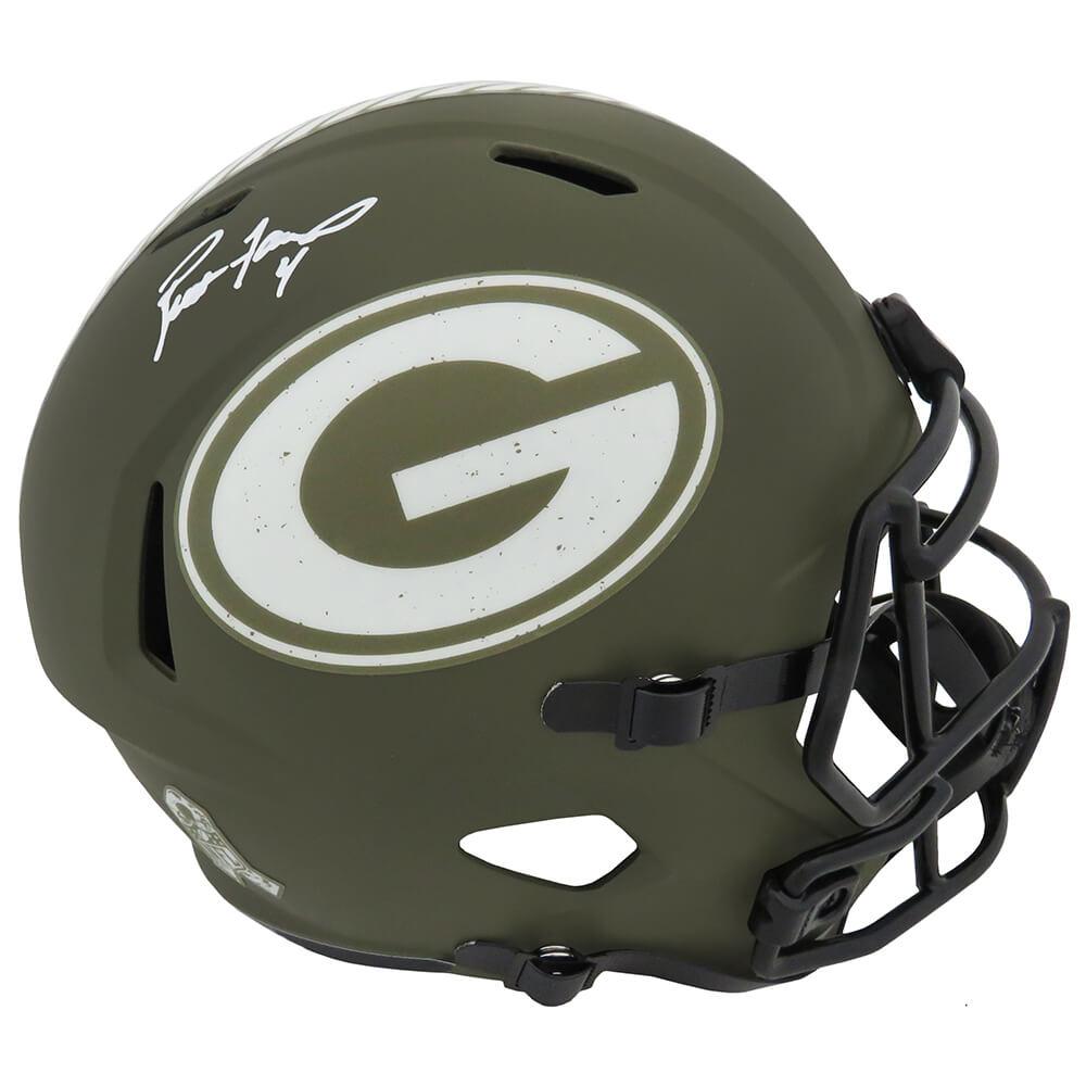 Schwartz Sports Brett Favre Signed Green Bay Packers Salute to Service Riddell Full Size Speed Replica HelmetFAVREP314