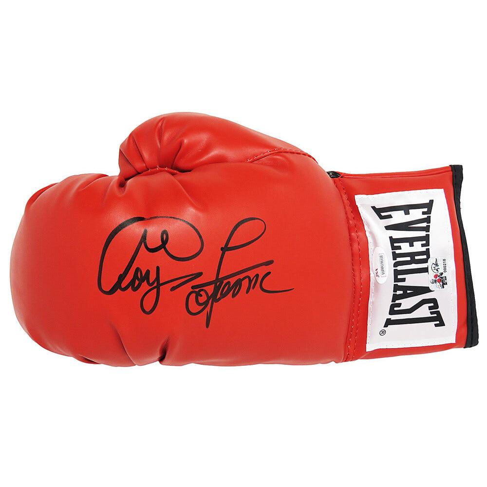Schwartz Sports George Foreman Signed Everlast Red Full Size Boxing Glove (JSA)FORGLV501