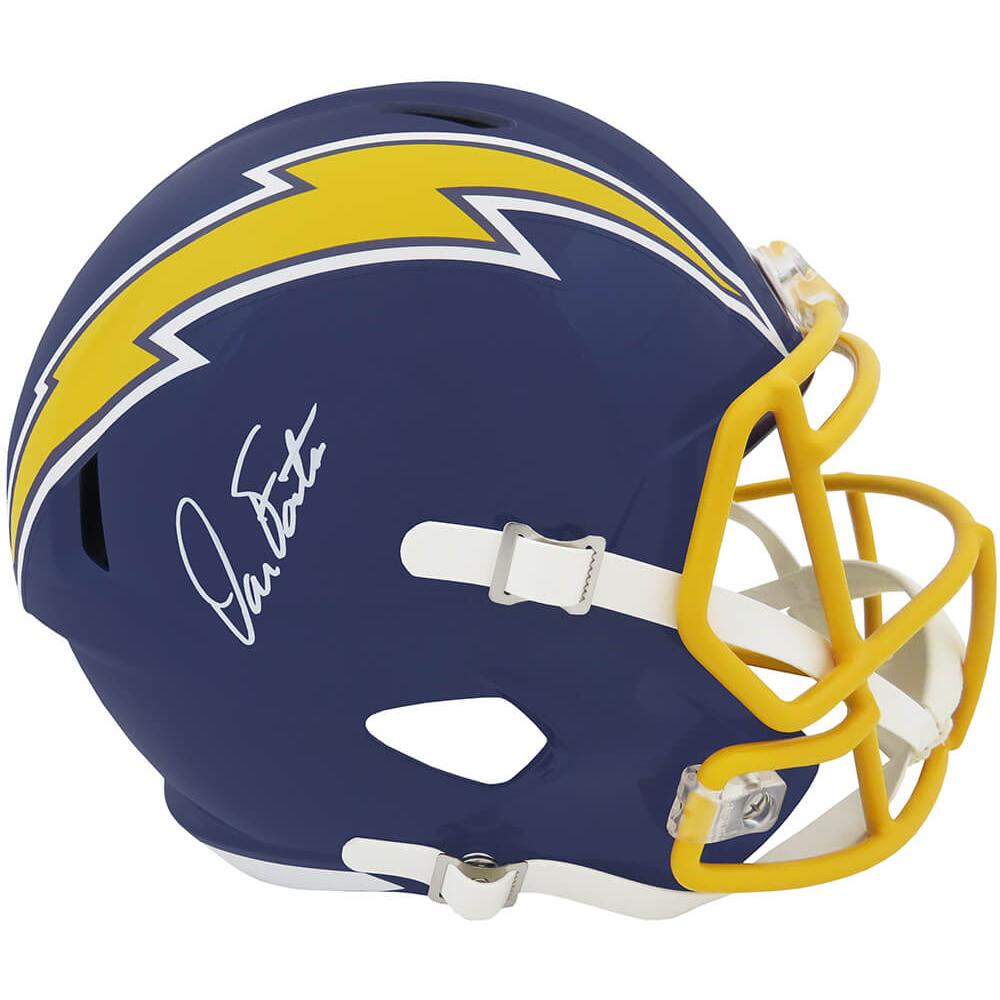 Schwartz Sports Dan Fouts Signed Chargers Navy T/B Riddell Full Size Speed Replica Helmet (White Ink)FOUREP312