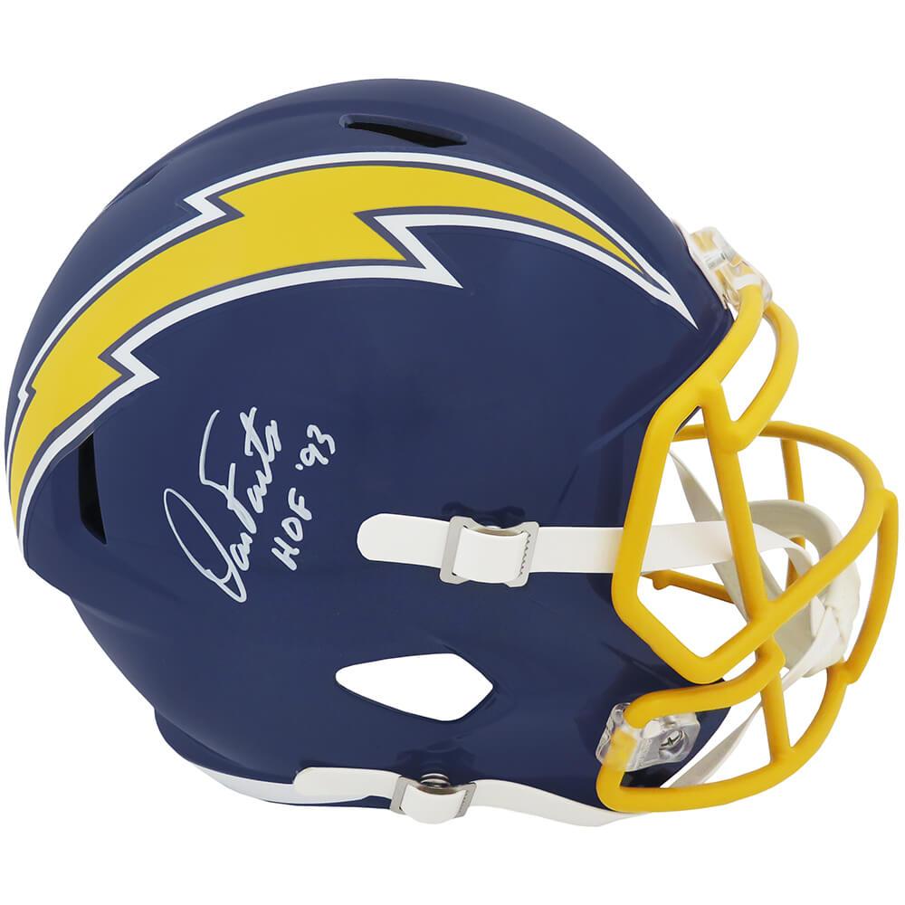 Schwartz Sports Dan Fouts Signed Chargers Navy T/B Riddell Full Size Speed Replica Helmet w/HOF'93 (White Ink)FOUREP313