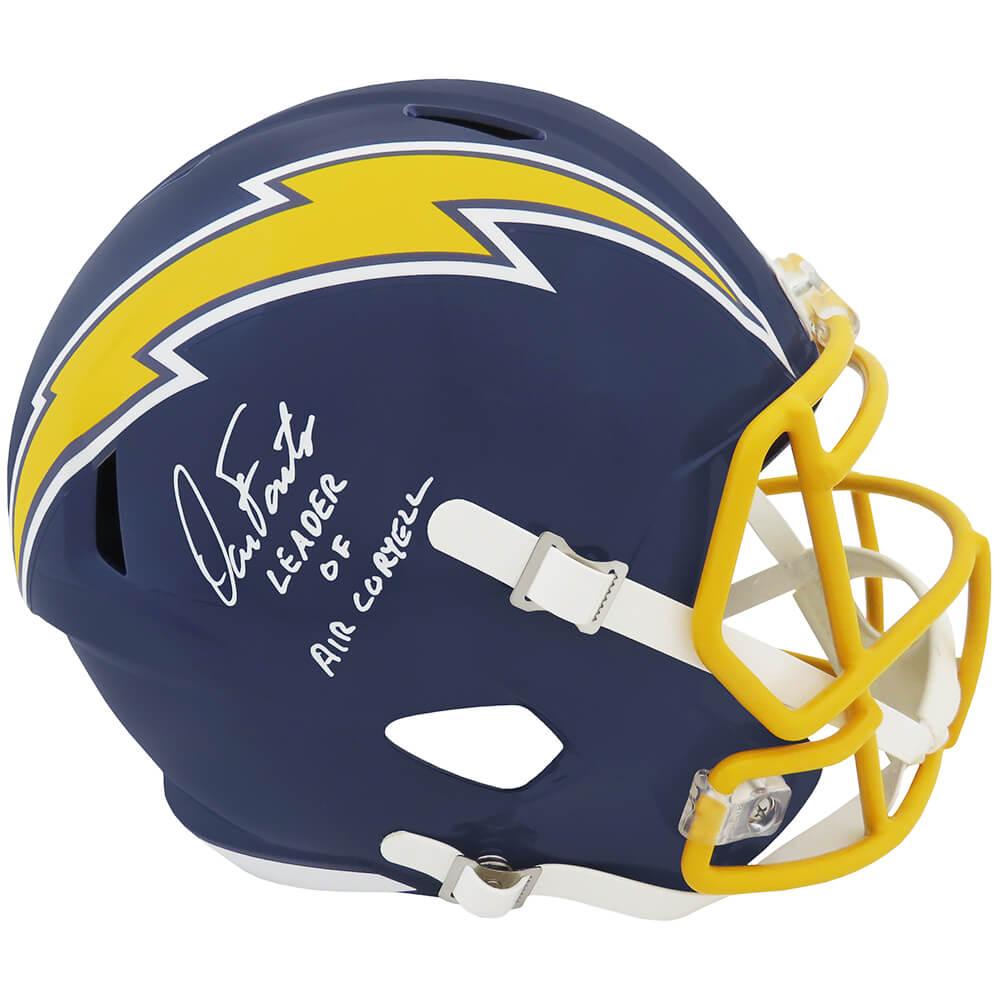 Schwartz Sports Dan Fouts Signed Chargers Navy T/B Riddell F/S Speed Replica Helmet w/Leader of Air Coryell (White Ink)FOUREP314