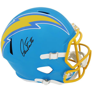 Schwartz Sports Dan Fouts Signed Chargers FLASH Riddell Full Size Speed Replica Helmet (In Black)FOUREP315