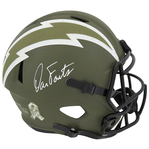 Schwartz Sports Dan Fouts Signed Chargers Salute to Service Riddell Full Size Speed Replica HelmetFOUREP317