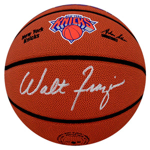 Schwartz Sports Walt Frazier Signed Wilson New York Knicks Logo NBA Basketball FRABSK204