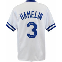 Schwartz Sports Bob Hamelin Signed White Custom Baseball Jersey w/94 AL ROY HAMJRY100