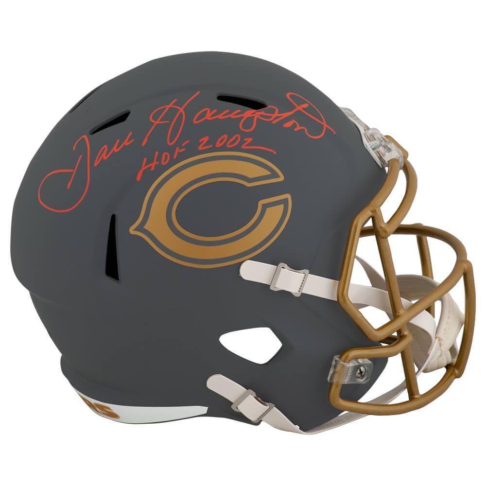 Schwartz Sports Dan Hampton Signed Chicago Bears SLATE Riddell Full Size Speed Replica Helmet w/HOF 2002HAMREP340