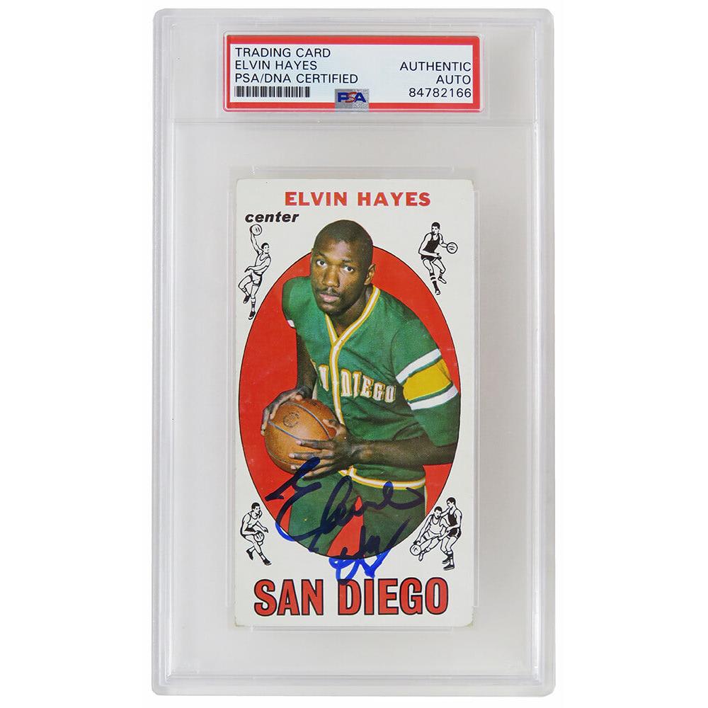 Schwartz Sports Elvin Hayes Signed 1969-1970 Topps Tall Boy Rookie Basketball Trading Card #75 - (PSA Encapsulated)HAYCAR206