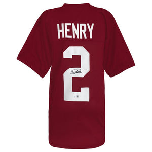 Schwartz Sports Derrick Henry Signed Maroon Custom College Football Jersey - (Beckett)HENJRY303