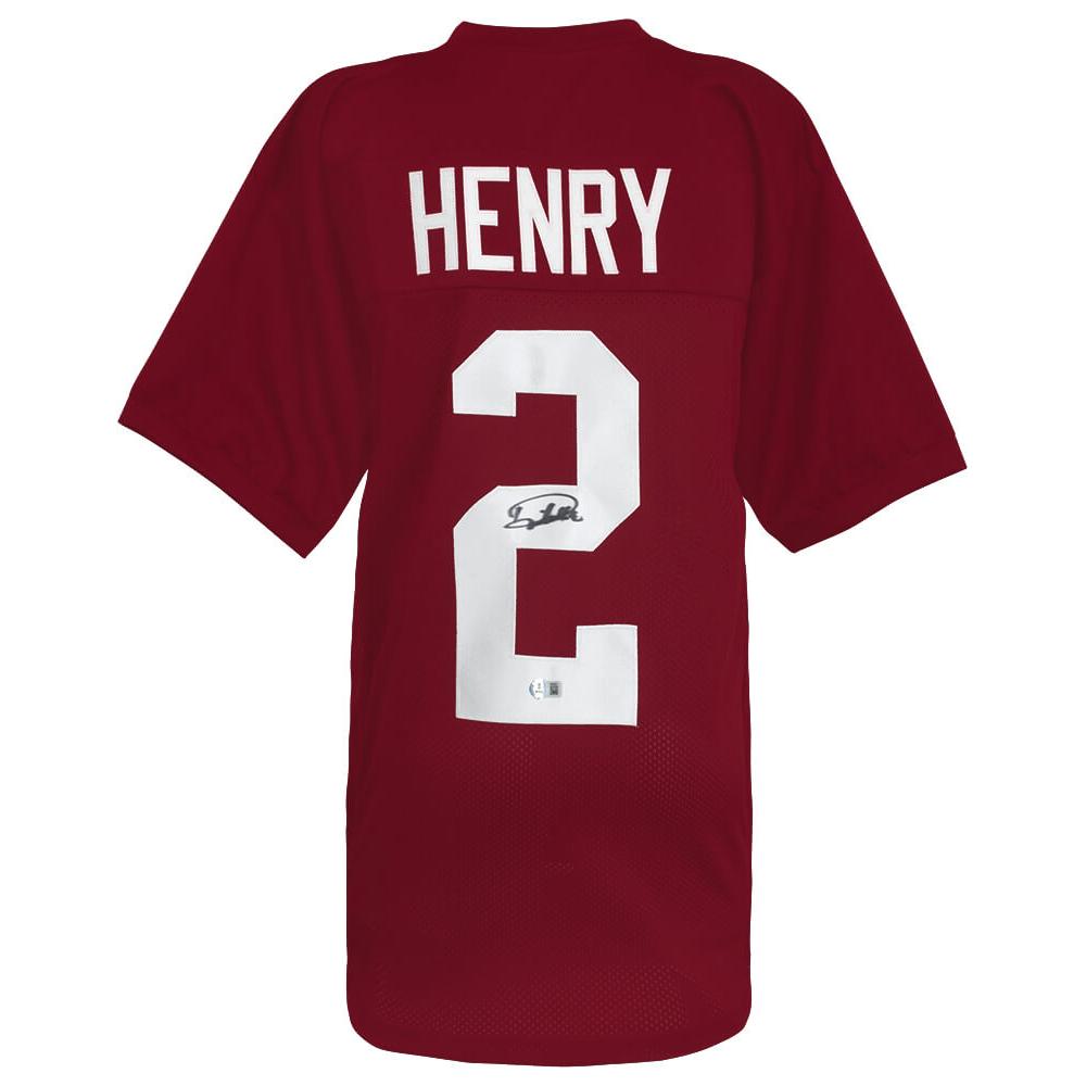Schwartz Sports Derrick Henry Signed Maroon Custom College Football Jersey - (Beckett)HENJRY303