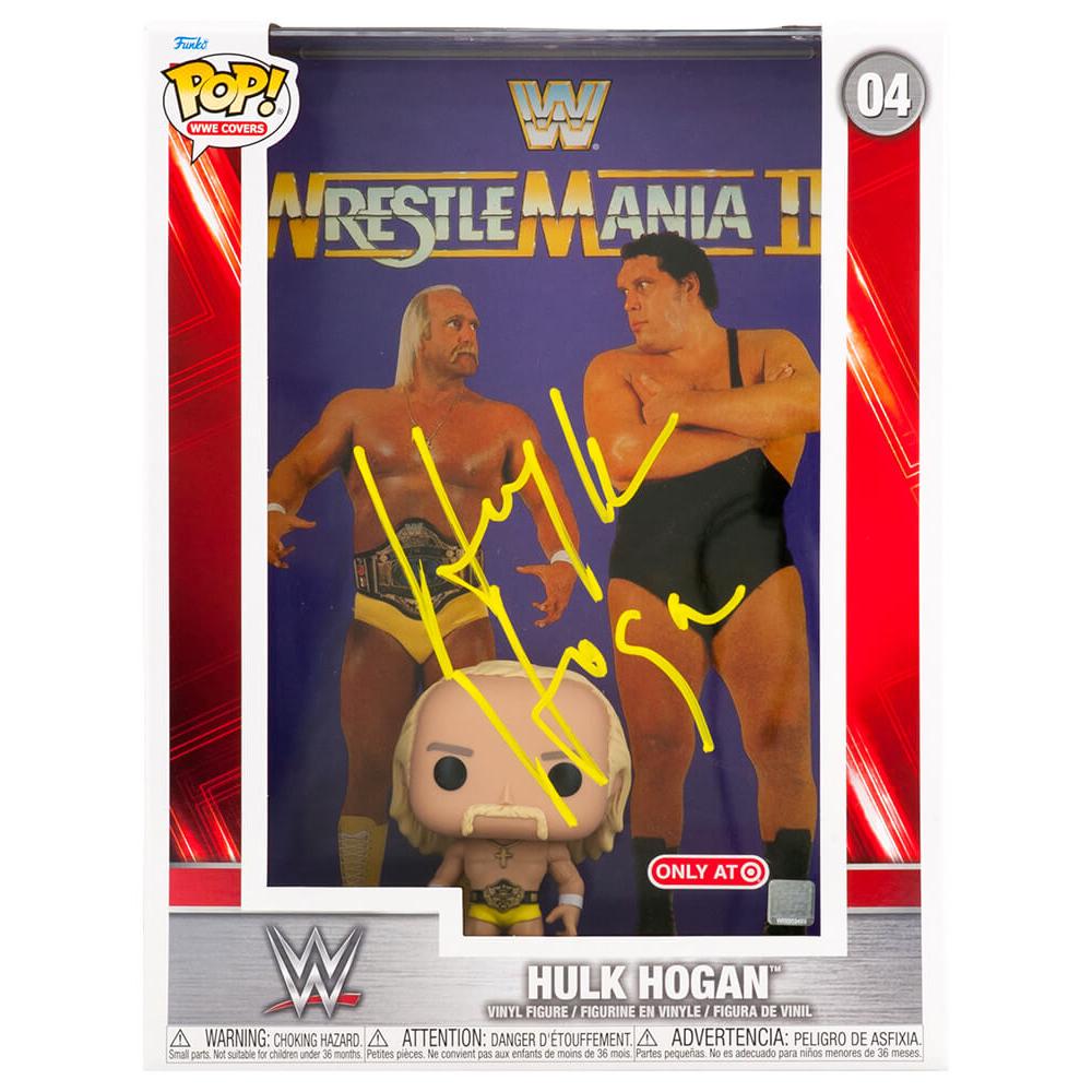 Schwartz Sports Hulk Hogan Signed WWE Wrestlemania 3 Hogan vs. Andre The Giant Funko Pop Doll #04HOGFUN501