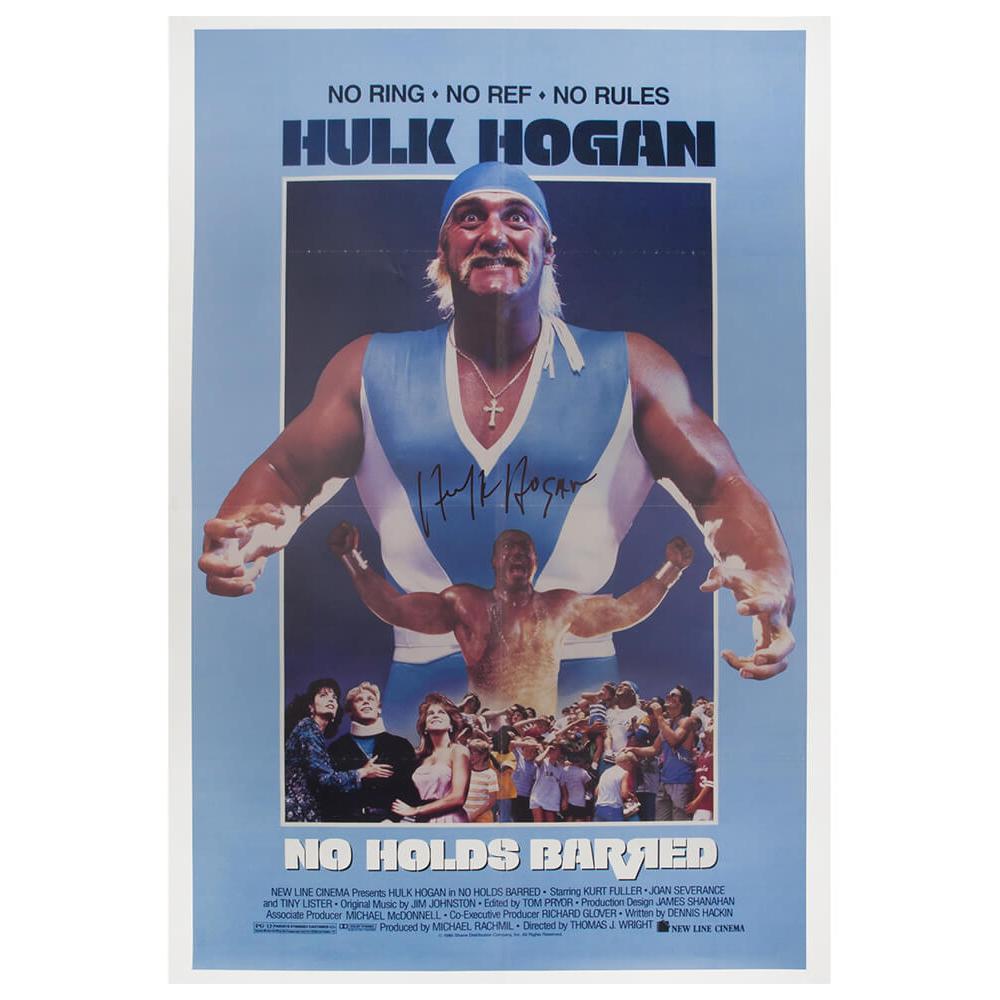 Schwartz Sports Hulk Hogan Signed No Holds Barred 27×40 Full Size Movie PosterHOGPST505