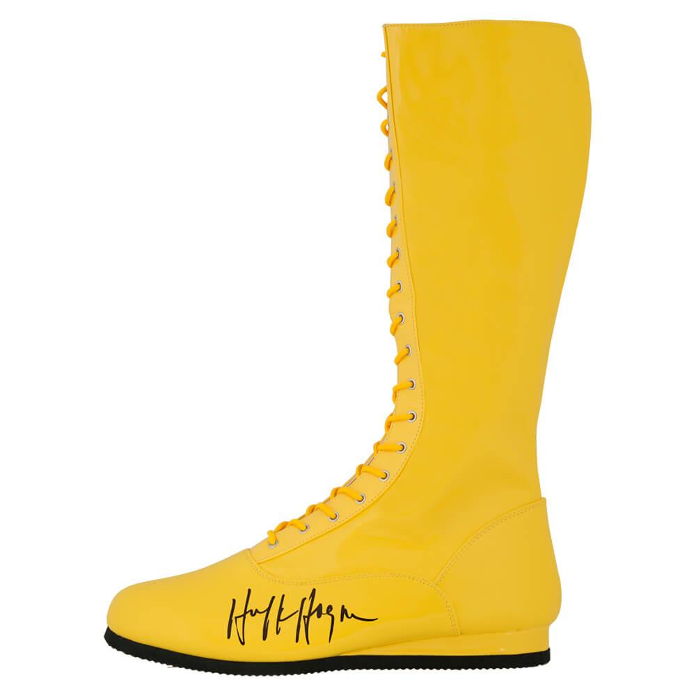 Schwartz Sports Hulk Hogan Signed Yellow Wrestling Costume BootHOGSHO505