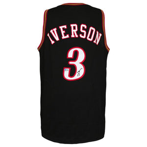 Schwartz Sports Allen Iverson Signed Black Custom Basketball Jersey - (Beckett)IVEJRY209