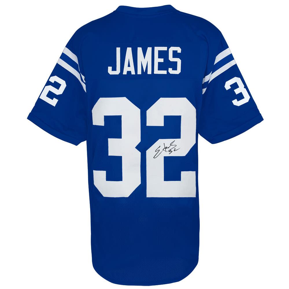 Schwartz Sports Edgerrin James Signed Blue Custom Football JerseyJAMJRY301