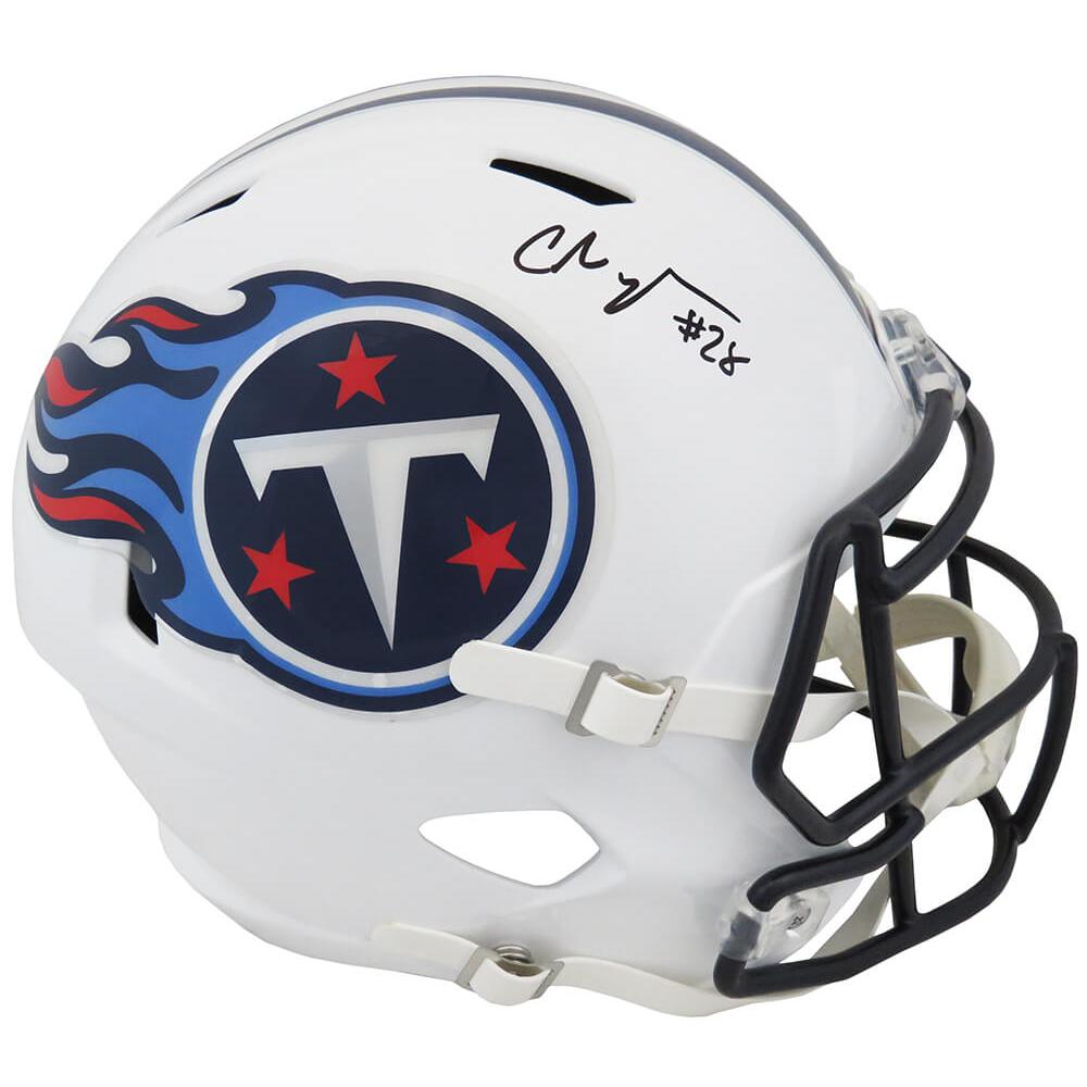 Schwartz Sports Chris Johnson Signed Tennessee Titans Throwback Riddell Full Size Speed Replica HelmetJOHREP304