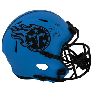 Schwartz Sports Chris Johnson Signed Tennessee Titans RAVE Riddell Full Size Speed Replica Helmet w/2006 YDs 2009JOHREP307