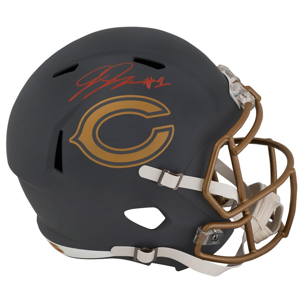 Schwartz Sports Jaylon Johnson Signed Chicago Bears SLATE Riddell Full Size Speed Replica HelmetJOHREP357