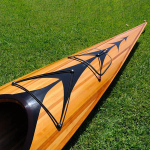 Old Modern Wooden Kayak with arrows design 17 ft K103