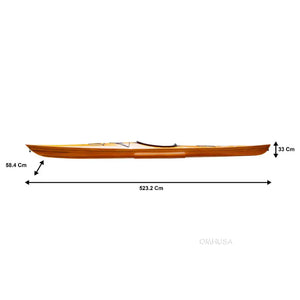 Old Modern Wooden Kayak with arrows design 17 ft K103