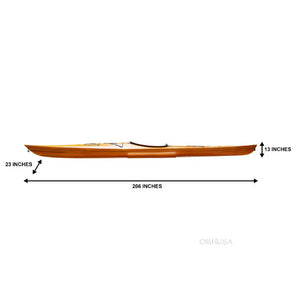 Old Modern Wooden Kayak with arrows design 17 ft K103