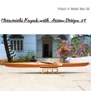 Old Modern Wooden Kayak with arrows design 17 ft K103