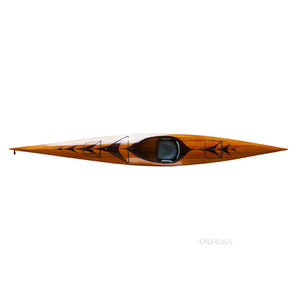 Old Modern Wooden Kayak with arrows design 17 ft K103