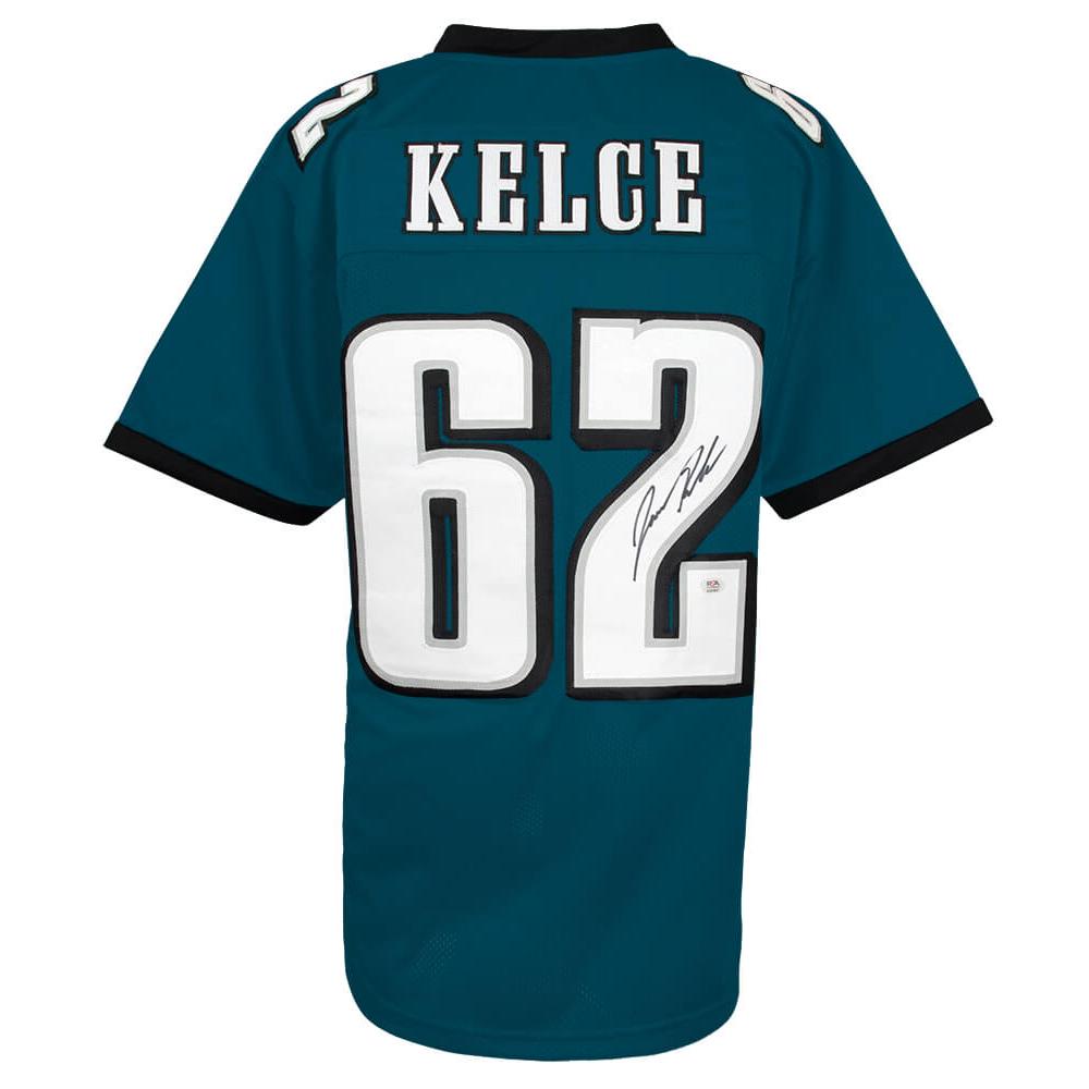 Schwartz Sports Jason Kelce Signed Green Custom Football Jersey - (PSA)KELJRY320
