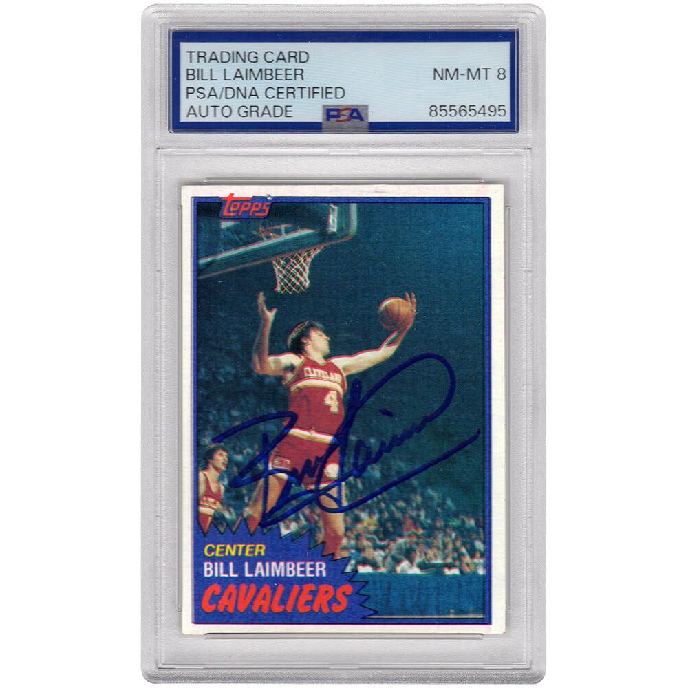 Schwartz Sports Bill Laimbeer Signed Cavaliers 1981 Topps Rookie Basketball Trading Card #74W - (PSA / Auto Grade 8)LAICAR200
