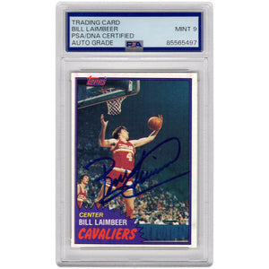 Schwartz Sports Bill Laimbeer Signed Cavaliers 1981 Topps Rookie Basketball Trading Card #74W - (PSA / Auto Grade 9)LAICAR201