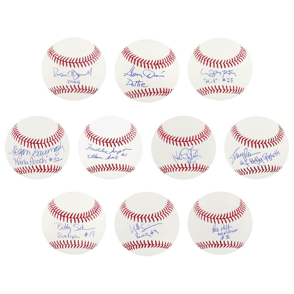 Schwartz Sports A League Of Their Own (Rockford Peaches) Signed Individual Rawlings MLB Baseball w/Character Names (Set of 10 Balls)LEABSB502