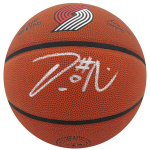 Schwartz Sports Damian Lillard Signed Wilson Portland Trailblazers Logo NBA BasketballLILBSK202