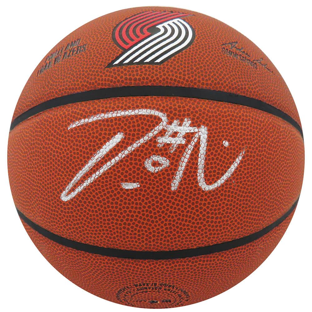 Schwartz Sports Damian Lillard Signed Wilson Portland Trailblazers Logo NBA BasketballLILBSK202