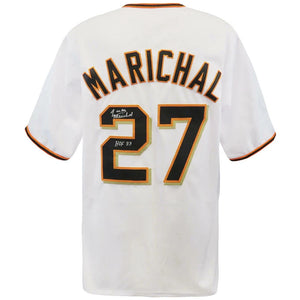 Schwartz Sports Juan Marichal Signed White Throwback Custom Baseball Jersey w/HOF’83 MARJRY101