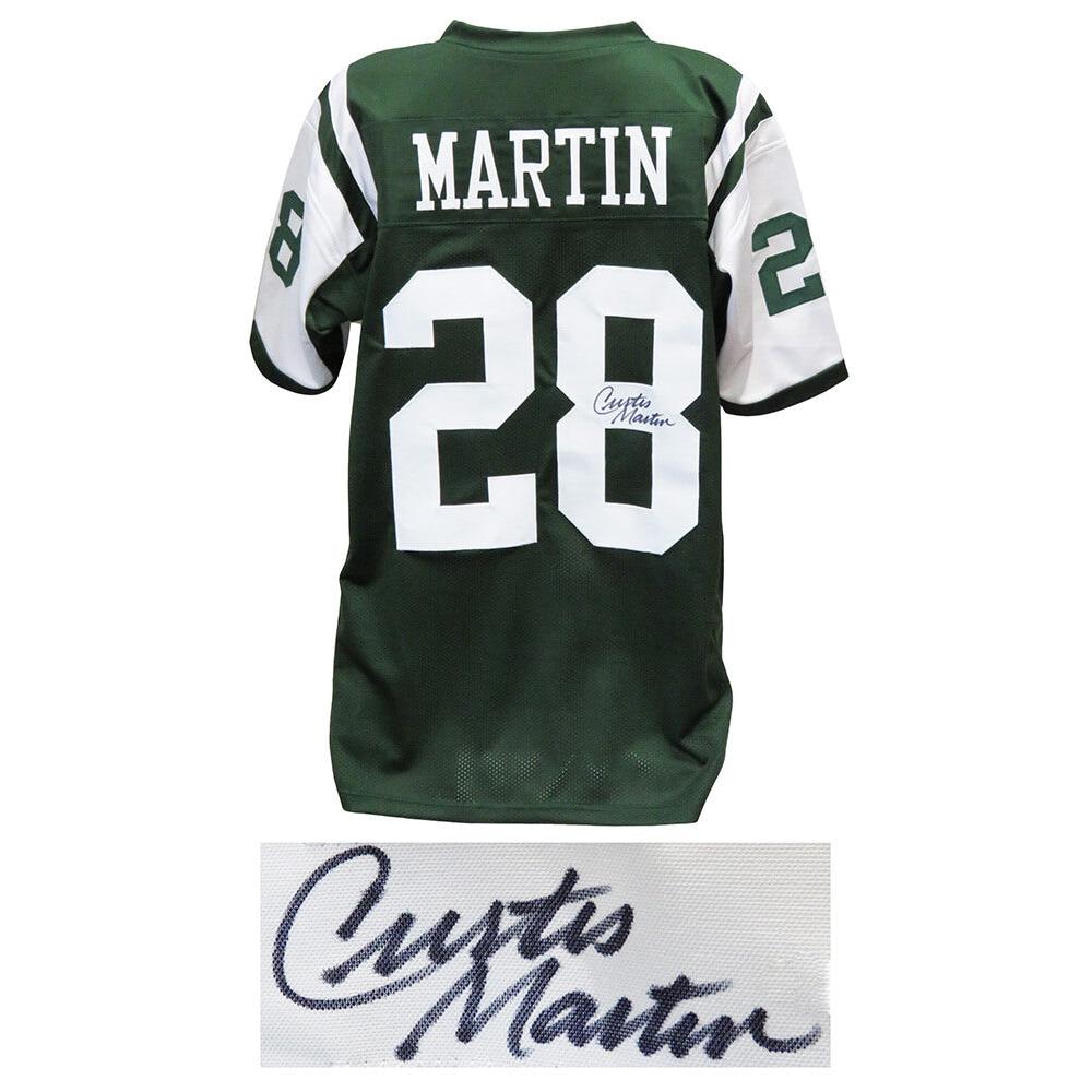 Schwartz Sports Curtis Martin Signed Green Custom Football JerseyMARJRY350