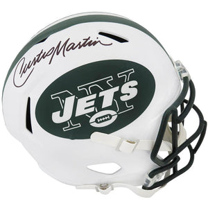 Schwartz Sports Curtis Martin Signed New York Jets White Riddell Full Size Speed Replica HelmetMARREP364