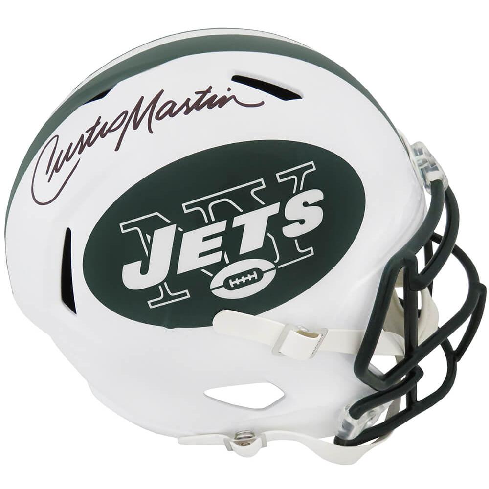 Schwartz Sports Curtis Martin Signed New York Jets White Riddell Full Size Speed Replica HelmetMARREP364