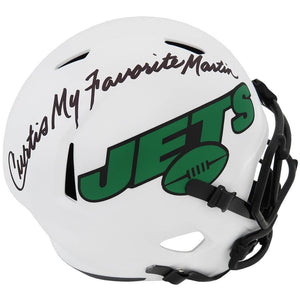 Schwartz Sports Curtis Martin Signed New York Jets Lunar Eclipse Riddell Full Size Speed Replica Helmet w/My FavoriteMARREP365